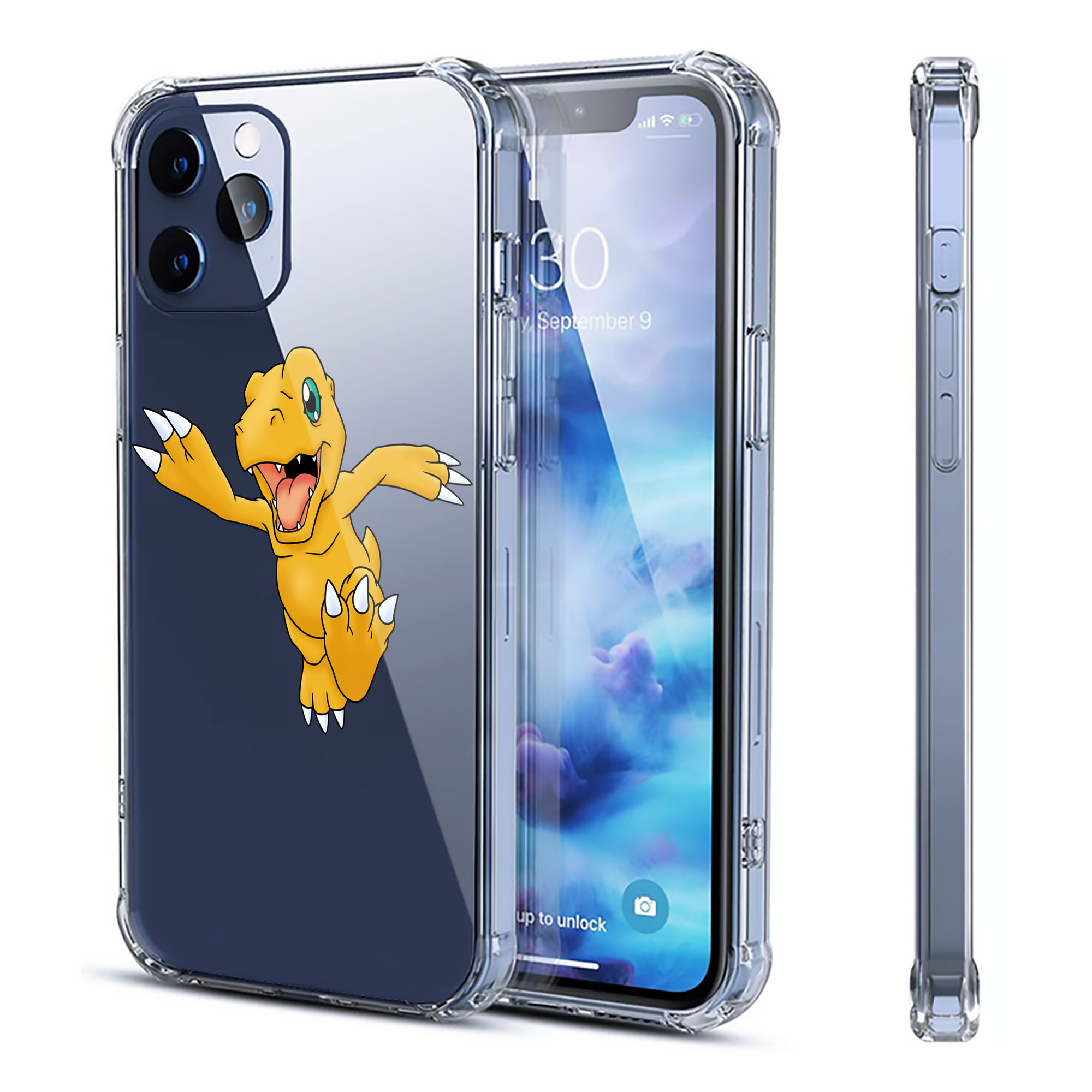 （画像用） Digimon デジタルモンスター/デジモン 【iPhone 12シリーズ対応】透明スマホケース（クリアソフトケース）